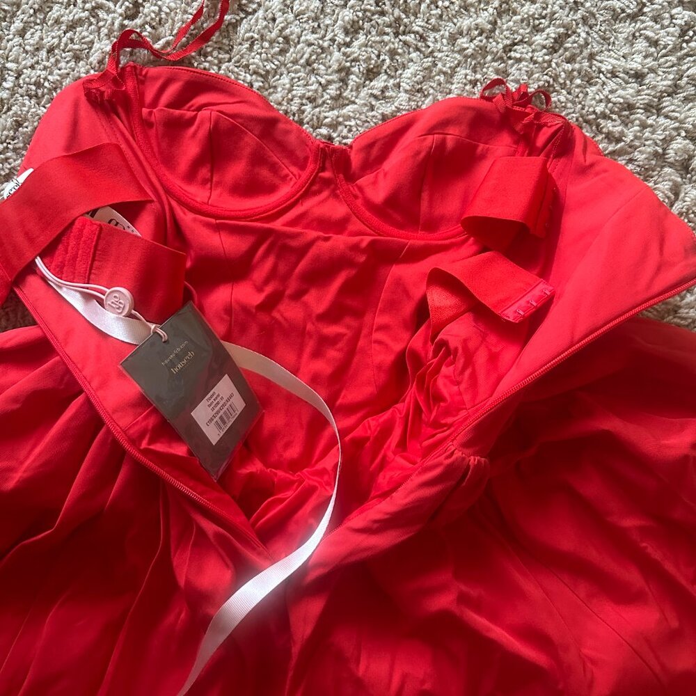 House of CB Elizabeth italian tomato strapless midi sundress - Picture 4 of 5